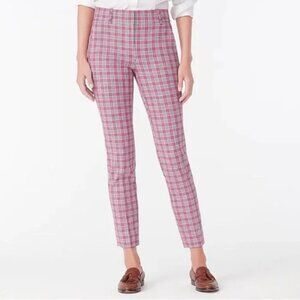 J.Crew Cameron Slim Crop in Bright Begonia Pink Plaid Four Season Pants Size 00